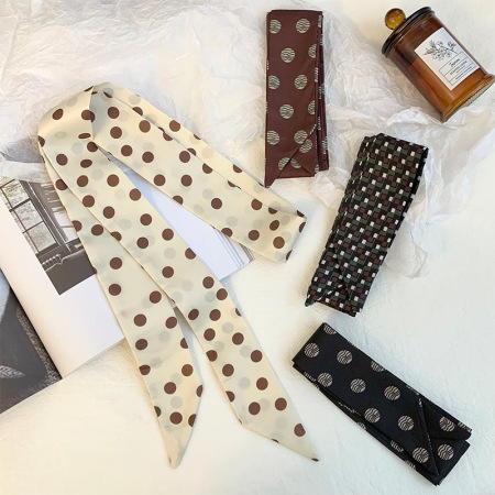 Bandana classique à pois en polyester pour femme, 1 pièce 2
