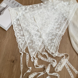 1 Écharpe D'Été En Polyester Et Dentelle Douce Pour Femme h5 Image3