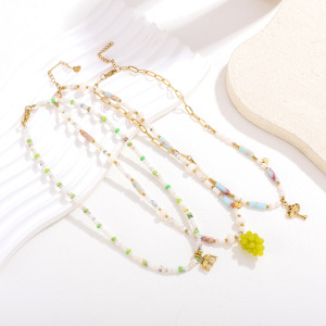 Collier De Perles Pour Femme En Pierres Naturelles Brillantes, 1 Pièce h5 Image4