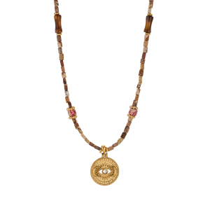 Collier De Perles Pour Femme En Pierres Naturelles Et Fleurs Classiques, 1 Pièce h5 Image2