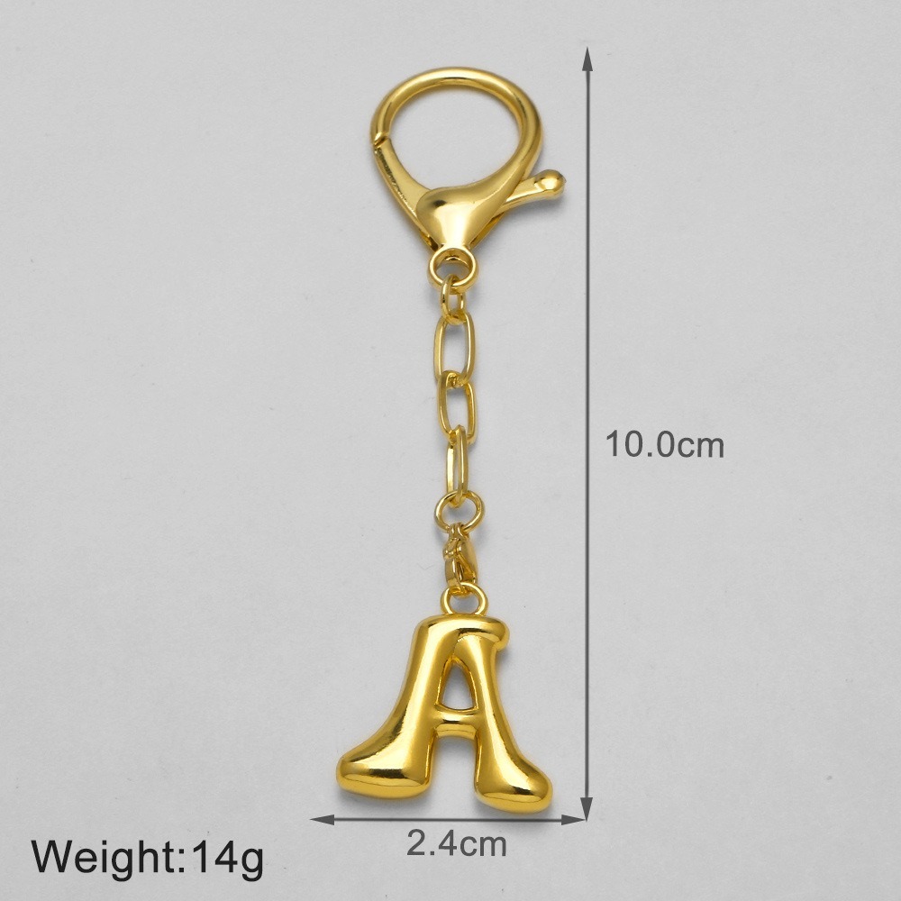 1 Porte-Clés Lettre Bulle Couleur Cuivre Doré Image2