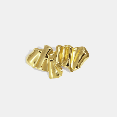 Broche en acier inoxydable doré, forme irrégulière, étanche (1 pièce). 2