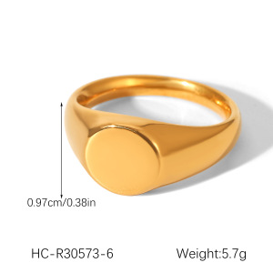 Bague Minimaliste Simple En Acier Inoxydable Étanche Couleur Or (1 Pièce) h5 Image2