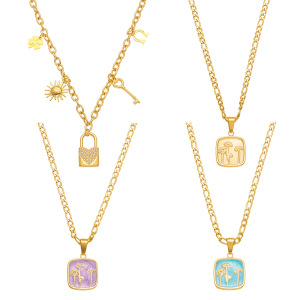 Collier Pendentif Femme En Acier Inoxydable Doré, Orné D'Une Fleur Exquise (1 Pièce) h5 Image6