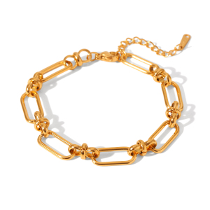 Bracelet Classique En Acier Inoxydable Étanche Couleur Or (1 Pièce) h5