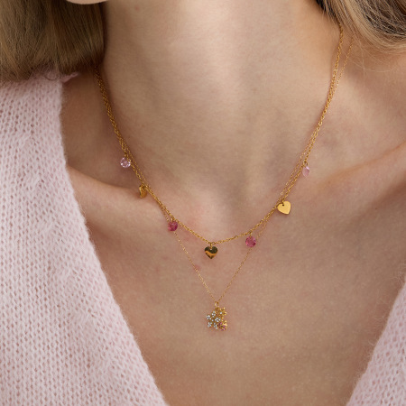 Collier pendentif femme en acier inoxydable étanche, orné d'une fleur exquise (1 pièce)