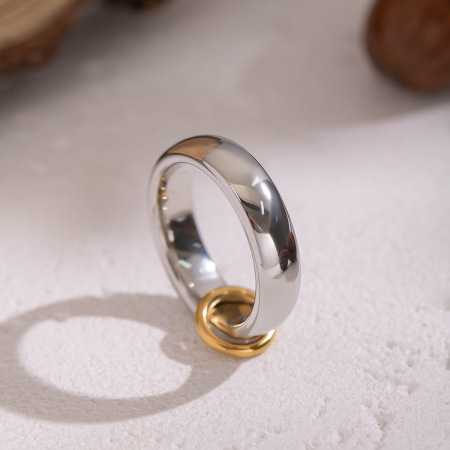 Bague minimaliste étanche en acier inoxydable, couleurs assorties (1 pièce) 2
