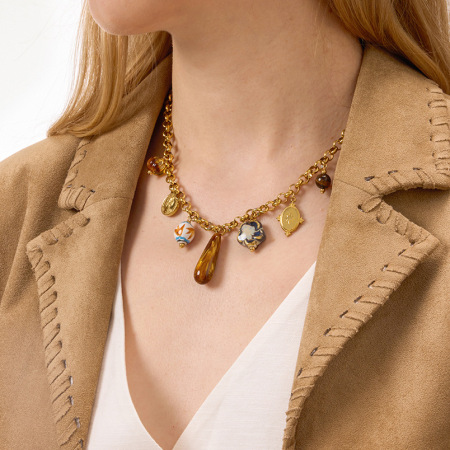 Collier pendentif femme en acrylique doré, en acier inoxydable étanche, avec pendentif goutte personnalisable (1 pièce) 2