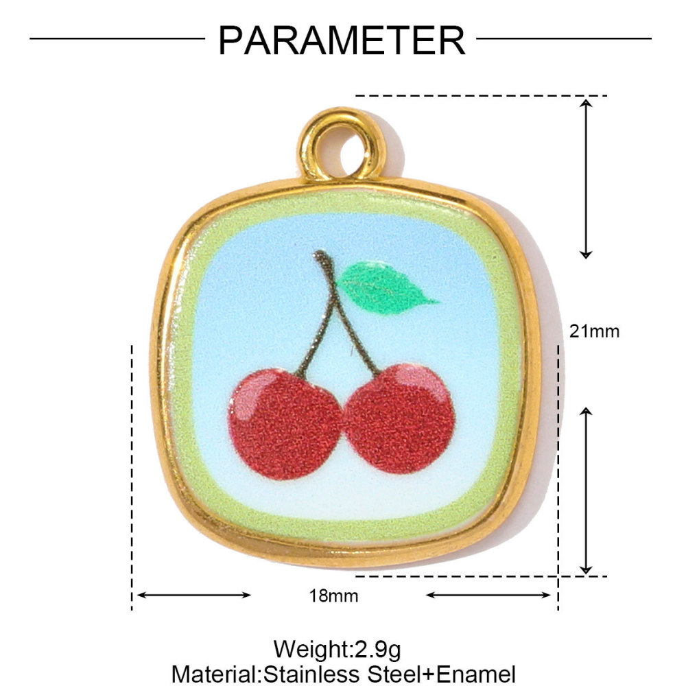 Pendentif Femme Étanche En Acier Inoxydable En Forme De Cœur Coloré (1 Pièce) Image2
