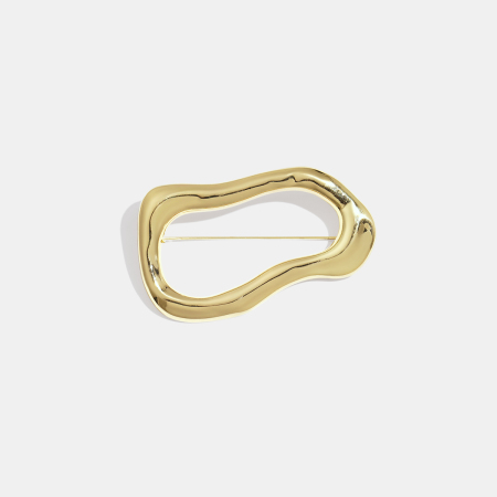 Broche en acier inoxydable doré, forme irrégulière, étanche (1 pièce). 2