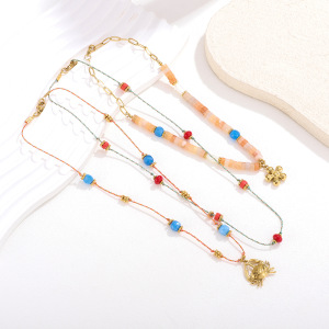 Collier Élégant Avec Pendentif En Perles Et Pierres Naturelles Pour Femme, 1 Pièce h5 Image5