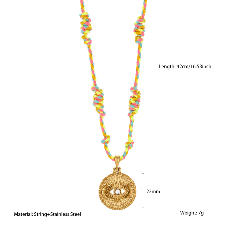 Collier Tressé Pour Femme, En Acier Inoxydable Imperméable, Orné D'Une Croix (1 Pièce) 