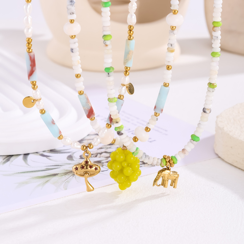 Collier De Perles Pour Femme En Pierres Naturelles Brillantes, 1 Pièce Image3