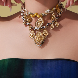 Ensembles De Bijoux Pour Femmes Vogue Heart En Acier Inoxydable, Étanches, Couleur Or Et Pierre Naturelle h5 Image4