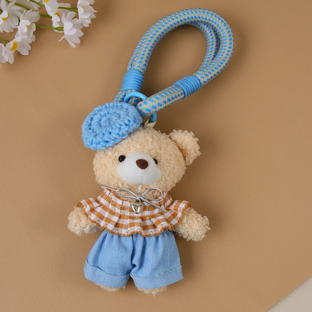 1 Breloque De Sac Pour Femme, Faite À La Main, Représentant Un Adorable Petit Ourson En Peluche Image4