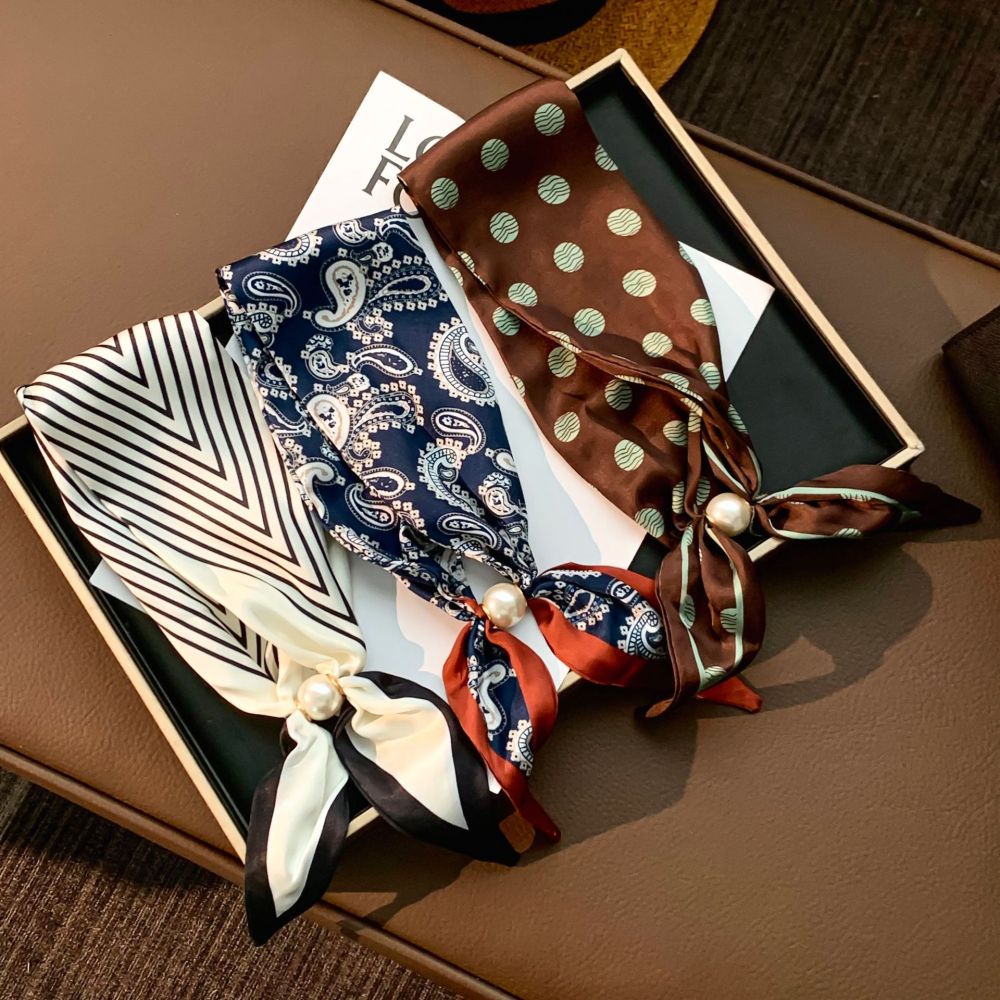 Bandana Luxueux En Polyester À Motif Cachemire Pour Femme, 1 Pièce Image3
