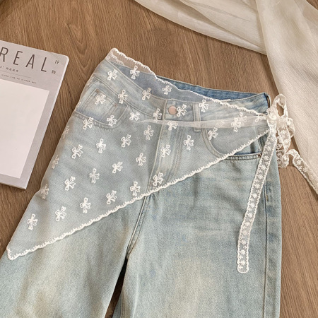 1 écharpe d'été en polyester et dentelle douce pour femme