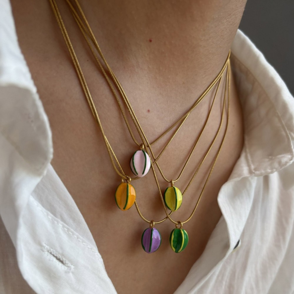 Collier Pendentif Étanche En Acier Inoxydable Et Émail En Forme D'Étoile h5Image3