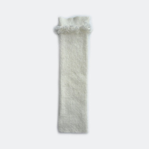1 Paire De Jambières Tricotées À Pompons En Laine Mélangée h5 