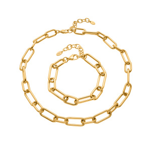 Ensembles De Bijoux Pour Femmes En Acier Inoxydable, Chaîne Classique, Étanches, Couleur Or h5 Image5