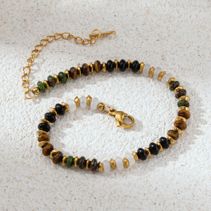 Ensemble De Colliers Pendentifs En Acier Inoxydable Étanches Avec Perles De Pierre Naturelle h5 Image4