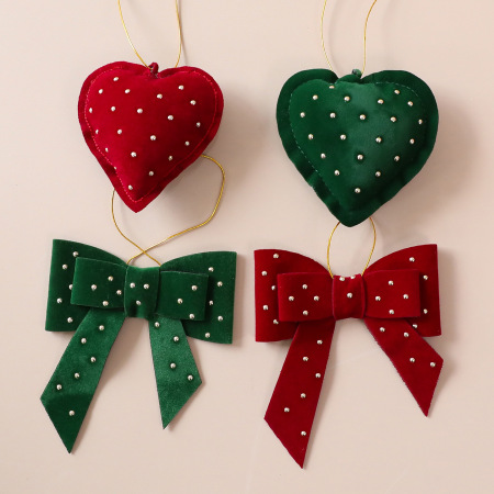 1 pièce Nœud papillon et cœur de Noël en polyester pour articles de fête pour femmes