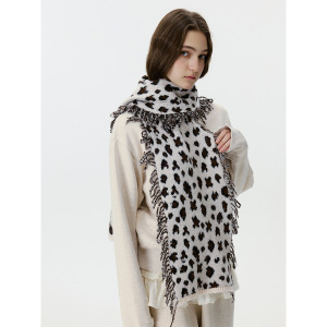 Écharpe D'Hiver En Laine À Pompons Imprimé Léopard Pour Femme, 1 Pièce h5 Image9