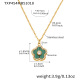 TXP454-Collier Fleur Verte à Cinq Feuilles 41+5cm Image13