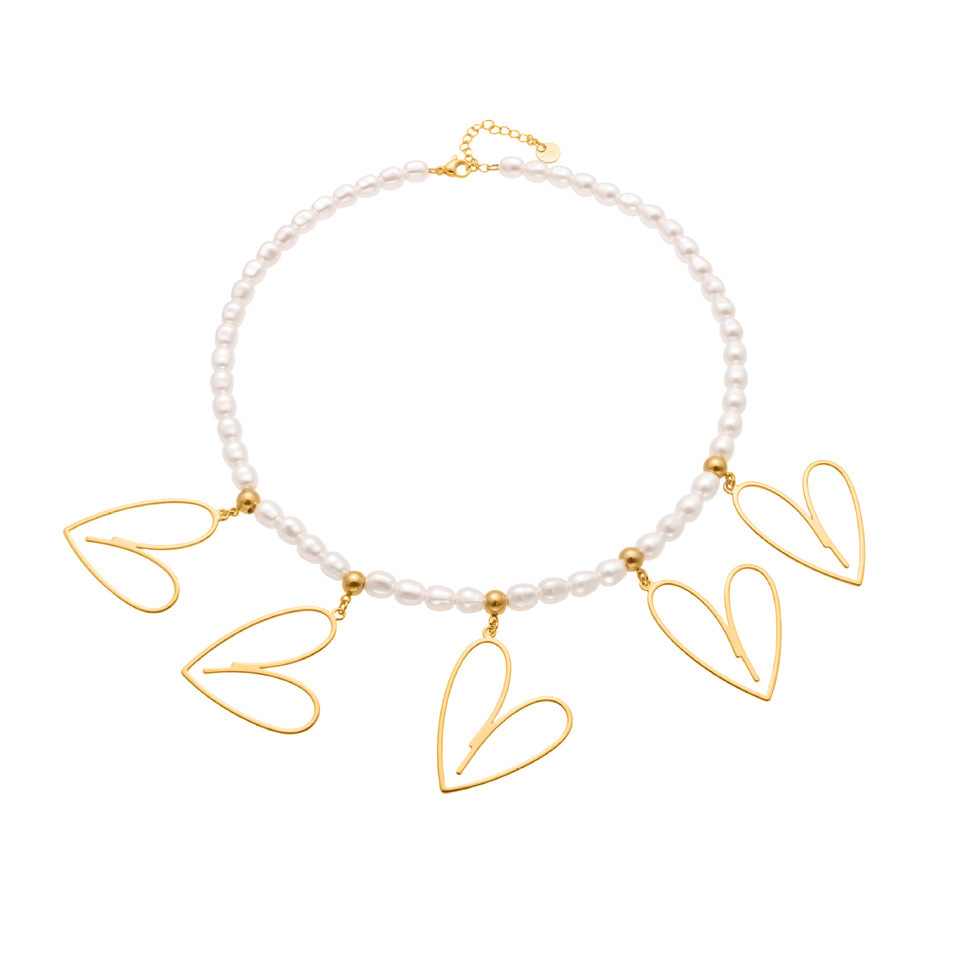 Collier Pendentif Élégant Pour Femme, En Acier Inoxydable Ajouré En Forme De Cœur, Couleur Or, Étanche (1 Pièce) 