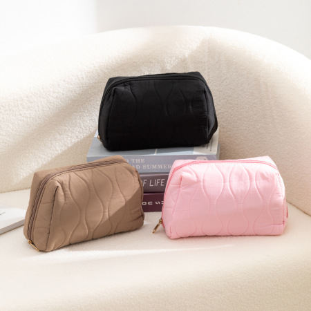 1 trousse de maquillage en coton de couleur unie