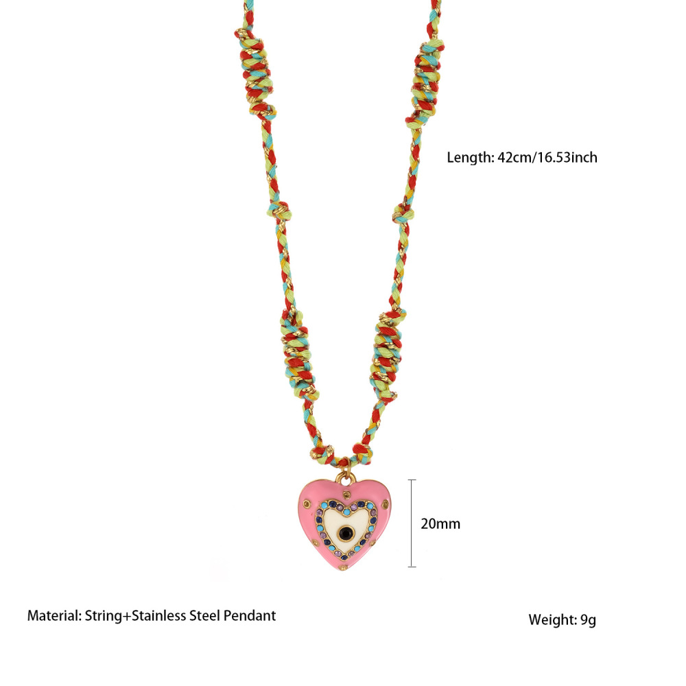 Collier Pendentif Femme En Acier Inoxydable Imperméable Avec Pendentif Cœur Romantique (1 Pièce) 