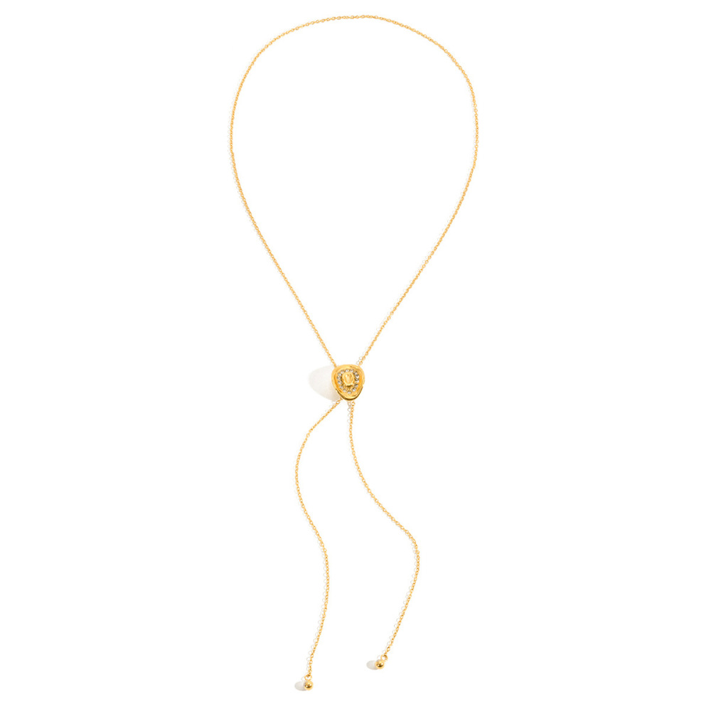 Collier Long Pour Femme, Style Stetson Classique, En Acier Inoxydable, Couleur Or, Étanche (1 Pièce) 
