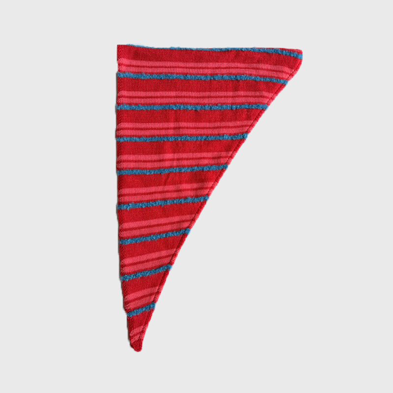 Écharpe Triangulaire Tricotée En Mélange De Laine À Rayures, 1 Pièce