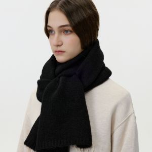 Écharpe D'Hiver En Rayonne Et Laine De Couleur Unie, 1 Pièce h5 