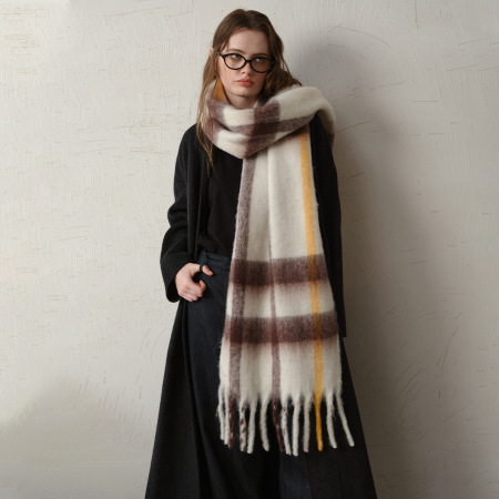 Écharpe d'hiver en polyester à carreaux 1 pièce