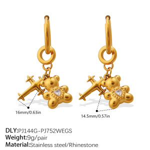 1 Paire De Boucles D'Oreilles Pendantes En Acier Inoxydable Étanche Couleur Or À Faire Soi-Même h5 