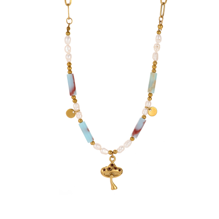 Collier de perles pour femme en pierres naturelles brillantes, 1 pièce
