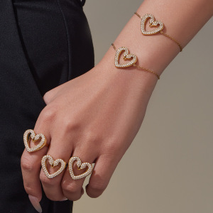 Ensembles De Bijoux Pour Femmes Luxueux En Acier Inoxydable, Ornés D'Un Cœur De Cygne, Étanches Et De Zircon Doré. h5 Image5