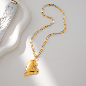Ensembles De Bijoux Pour Femmes En Acier Inoxydable Imperméable, Forme Cœur Irrégulière Classique, Couleur Or h5 Image7