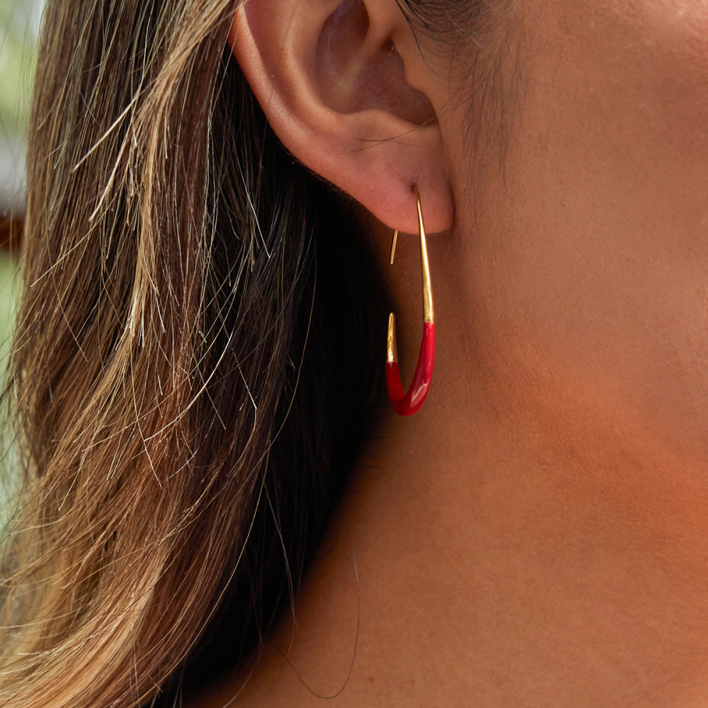 1 Paire De Boucles D'Oreilles Créoles Ovales Classiques En Acier Inoxydable Imperméable, De Couleurs Assorties, Pour Femmes Image7