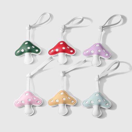 1 pièce de breloques de sac pour femme en cuir champignon coloré 2