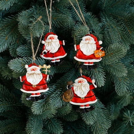 1 pièce de décorations de fête de Noël en résine aux couleurs vives 2