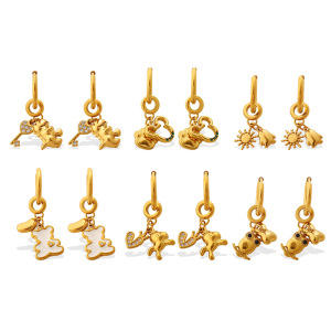 1 Paire De Boucles D'Oreilles Pendantes En Acier Inoxydable Étanche Couleur Or À Faire Soi-Même h5 Image4