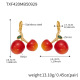 TXF420-Boucles d'oreilles cerises orange-rouge Image4