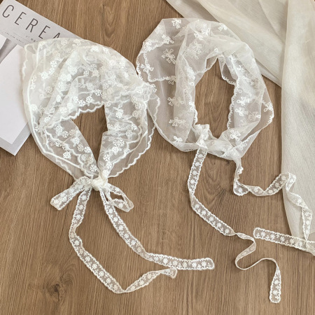 1 écharpe d'été en polyester et dentelle douce pour femme 2