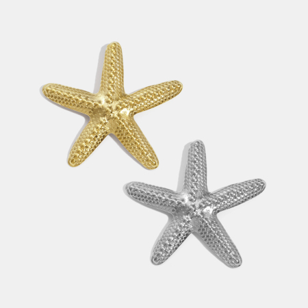 Broche en acier inoxydable doré, 1 pièce, en forme d'étoile de mer