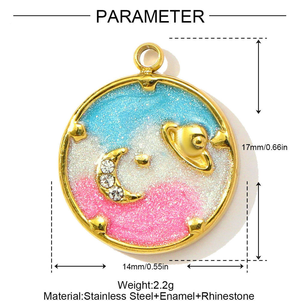 Pendentif Luxueux En Acier Titane En Forme De Fer À Cheval Pour Femme, 1 Pièce Image2