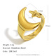 Bague ouverte étoile et lune - Or Image3