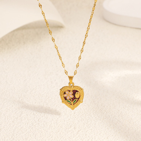 Collier de perles ethnique de forme irrégulière en acier inoxydable étanche pour femme (1 pièce) 2