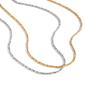 Collier Simple En Acier Inoxydable Étanche Couleur Or (1 Pièce) h5 Image6